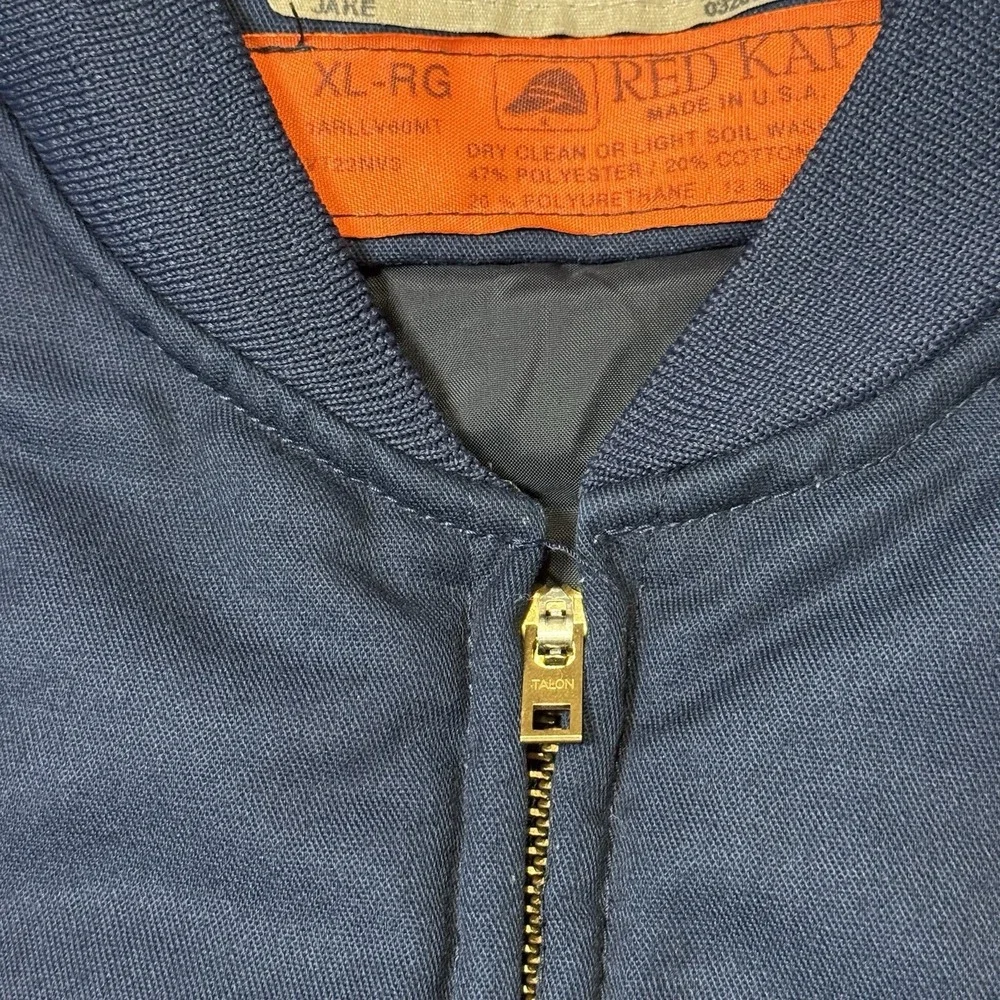 VTG 80s Red Kap Work Vest Men's XL Quilted‎ Utility Talon Zipper Grunge Outdoor
